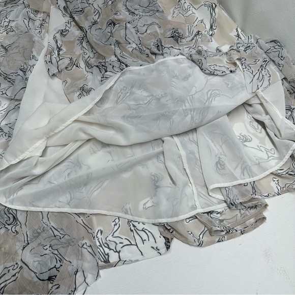 Nasty Gal ruffle kayhole stallion print Halter Maxi Dress Sz 6 nwt - Picture 9 of 12